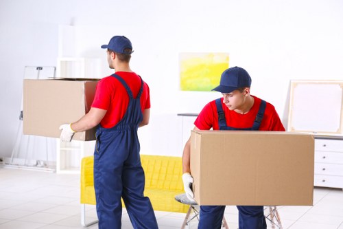 Removal team preparing a flat move in Edgware