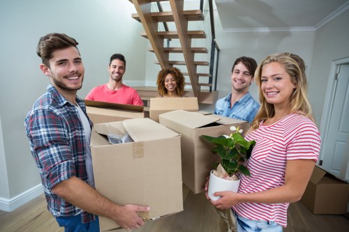 Careful loading of household items from an Edgware flat