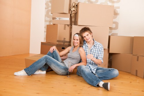 Removal team preparing a household move in Edgware