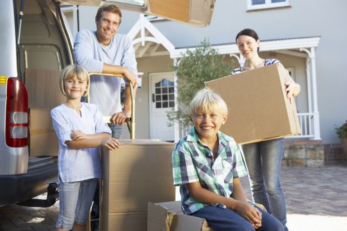Careful transport of desks and equipment during an office move